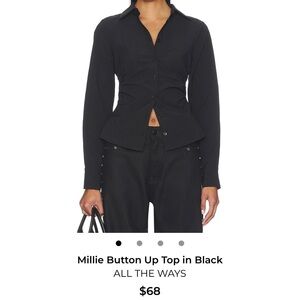 All The Ways Millie Button Up Top in Black